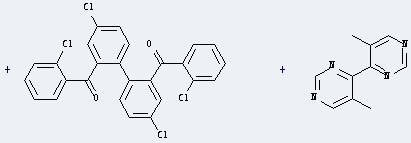 (2-chloro-phenyl)-[4,4'-dichloro-2'-(2-chloro-benzoyl)-biphenyl-2-yl]-methanone and 5,5'-dimethyl-[4,4']bipyrimidinyl
